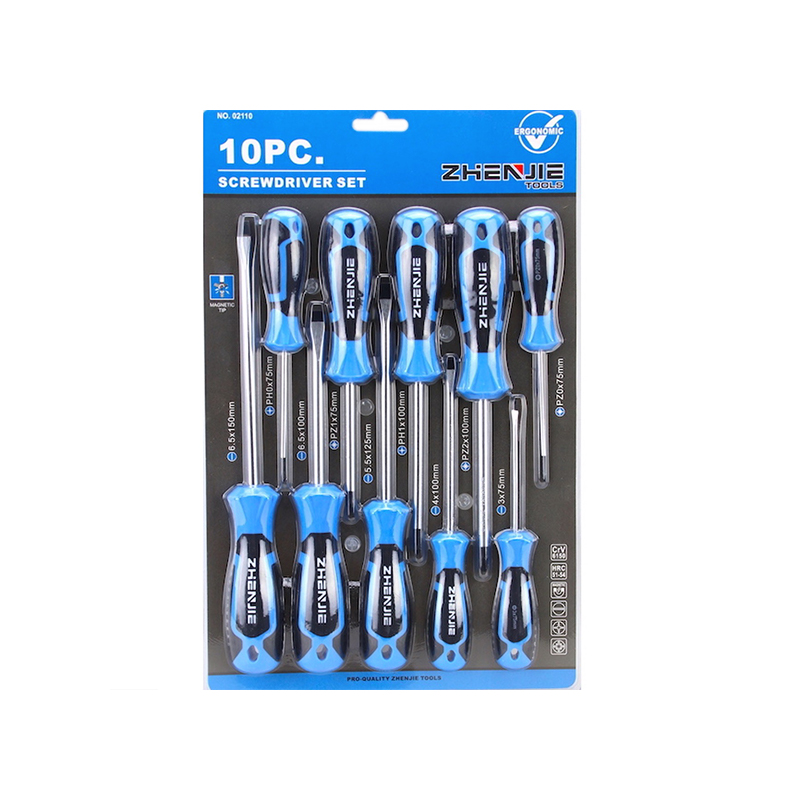 10pcs Deartha Ergonomically Handle Slotted Phillips Pozidriv Screwdriver Set