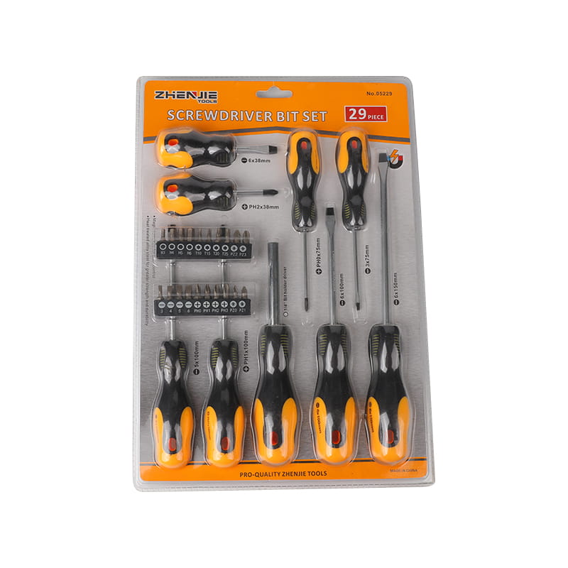 29pcs Slotted Phillips Pozidriv Hex Torx CRV Scriúire Set Giotán