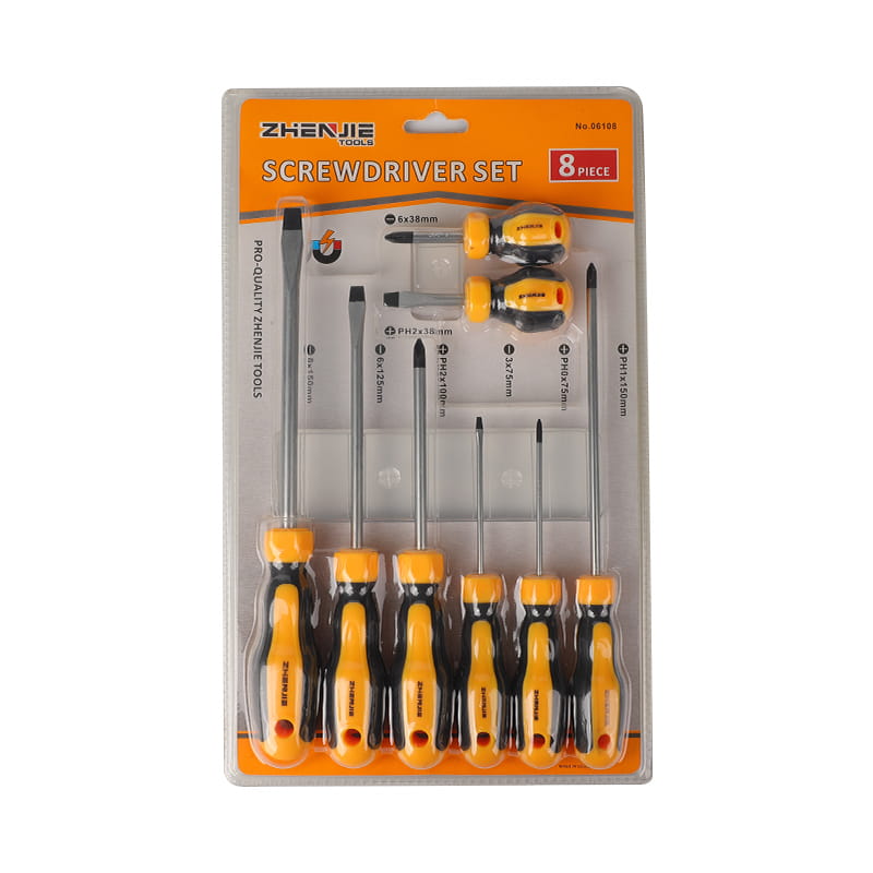 8pcs Slotted & Phillips CRV-Blade Scriúire Set