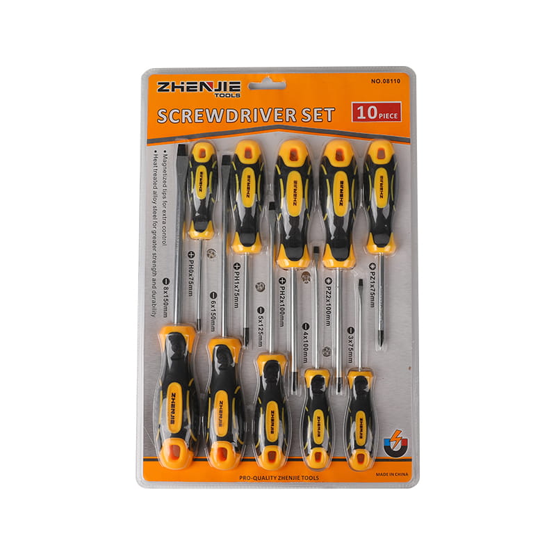 10pcs Slotted Phillips Pozidriv CRV Scriúire Set