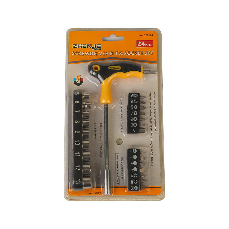 24pcs T-láimhseáil Slotted Phillips Torx Pozidriv CRV Set Giotán