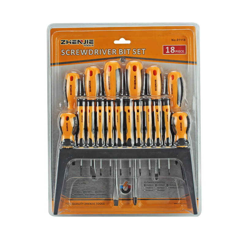 18pcs Seilf Plaisteacha & Pacáistiú Blister Dúbailte Slotted Phillips & Sraith Scriúdaire Torx