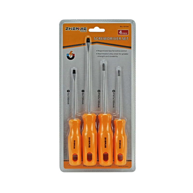 4pcs Double Injected Bog Handle Screwdriver CRV Set 