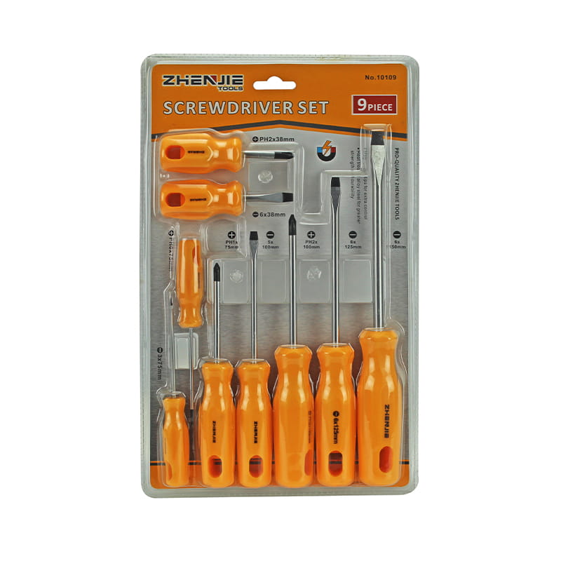 9pcs Láimhseáil Bog Instealladh Dúbailte Slotted & Phillips CRV Scriúire Set